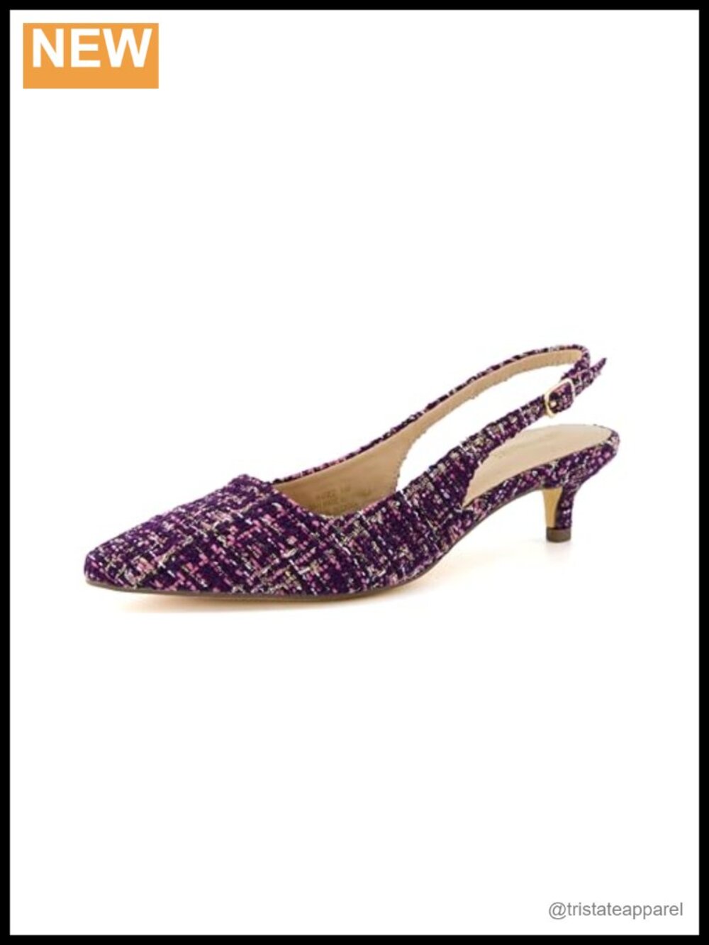 Women's Slingback Kitten Heel Dress Shoe Pointed Toe Memory Foam